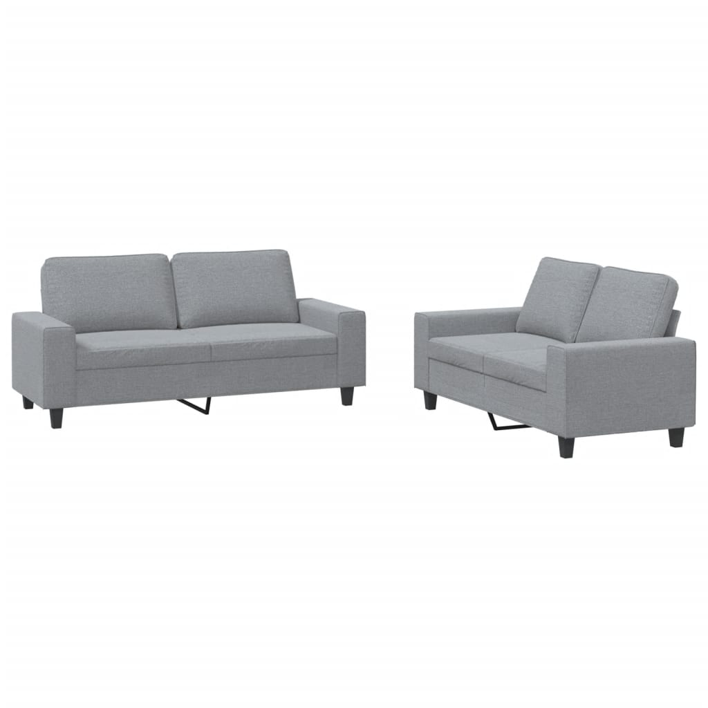 Ensemble de canapé 2 pièces en tissu gris clair