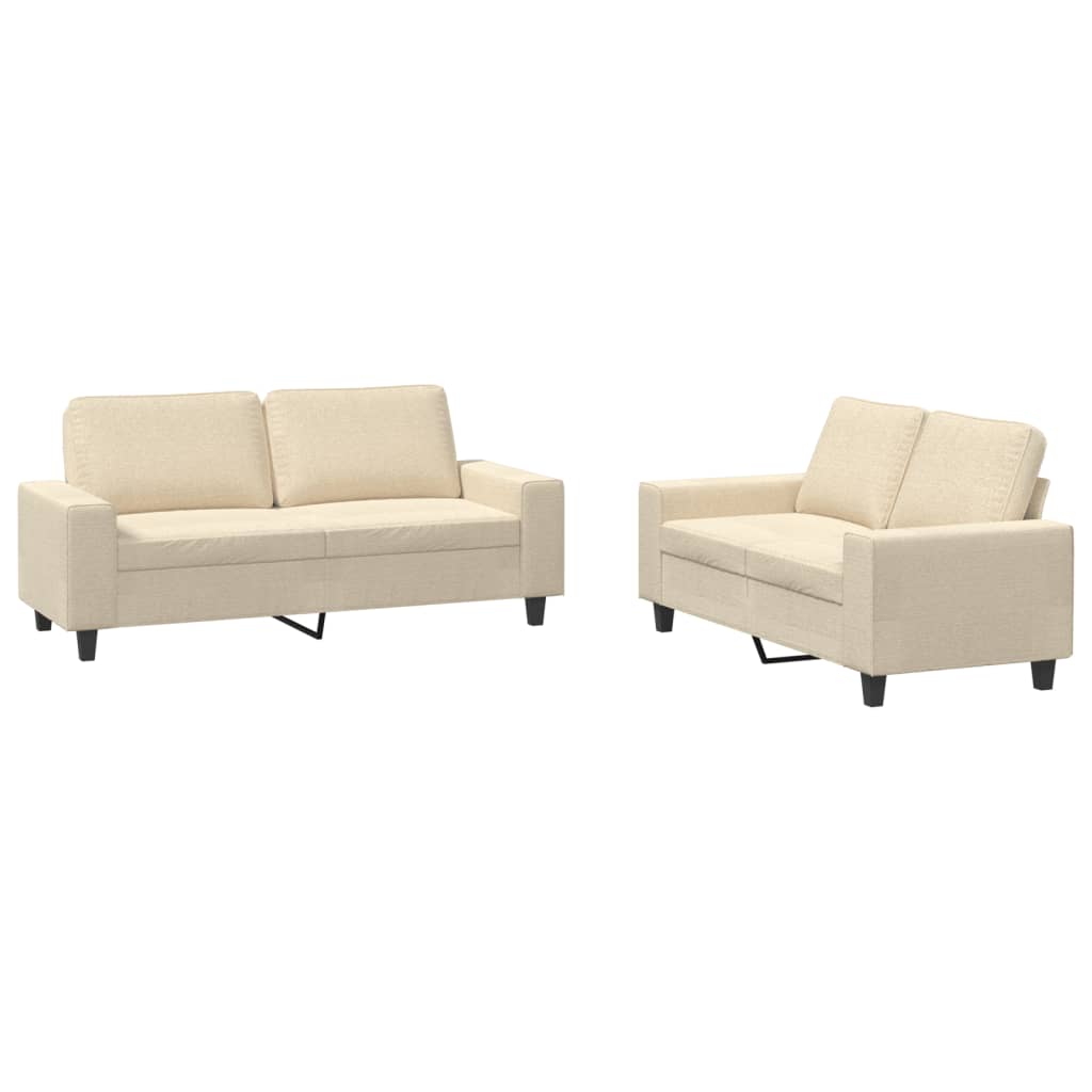 Ensemble de canapé 2 pièces en tissu crème