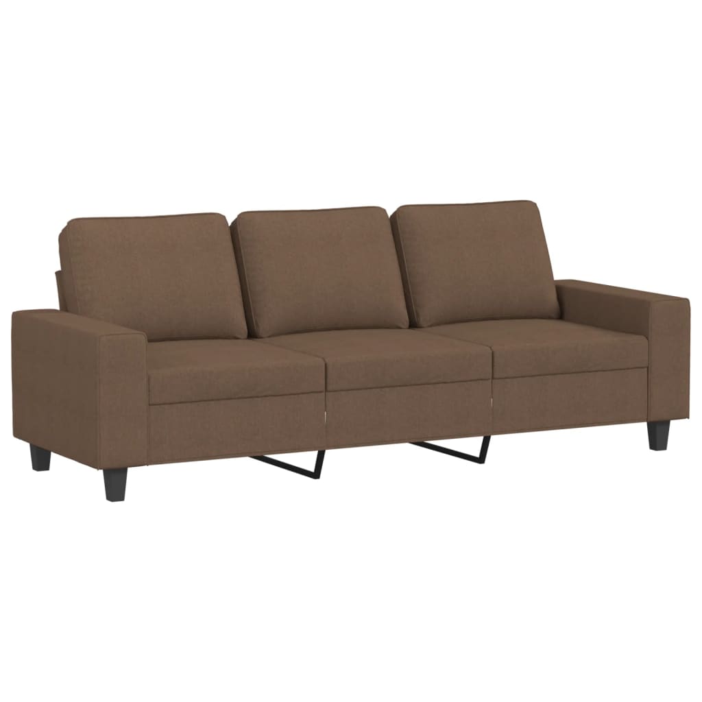 3-piece sofa set brown fabric