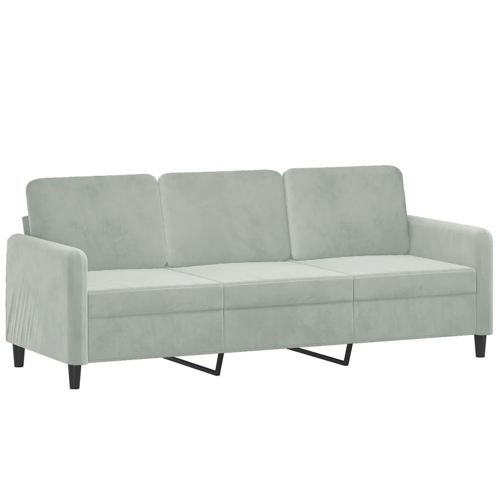 Ensemble de canapé 3 pièces en velours gris clair