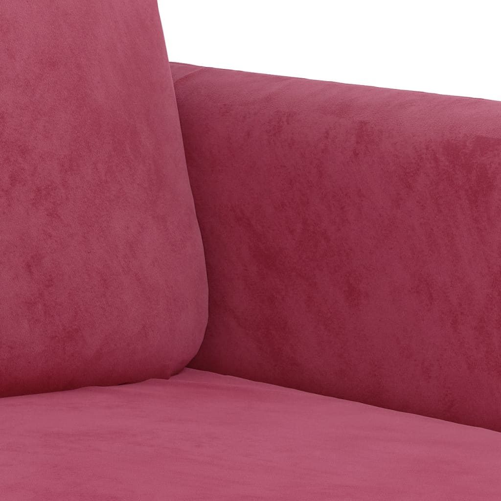 3 pcs. Sofa set wine red velvet