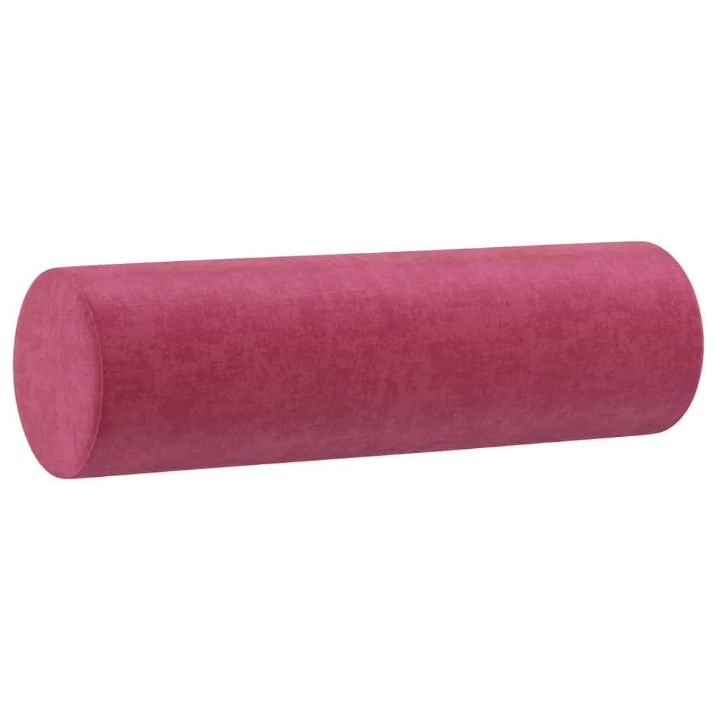 Ensemble de canapé 3 pièces avec coussins en velours rouge vin