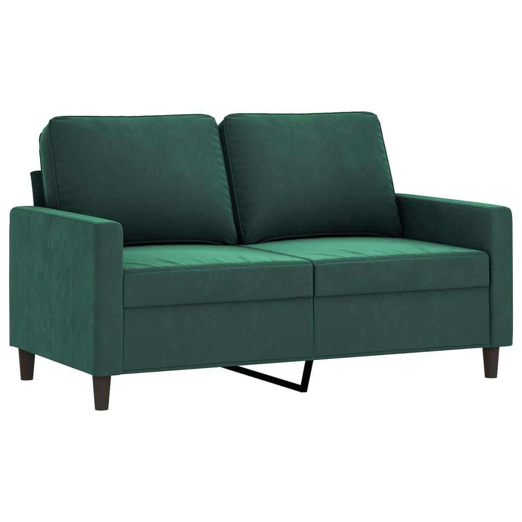 4-piece sofa set with cushions dark green velvet