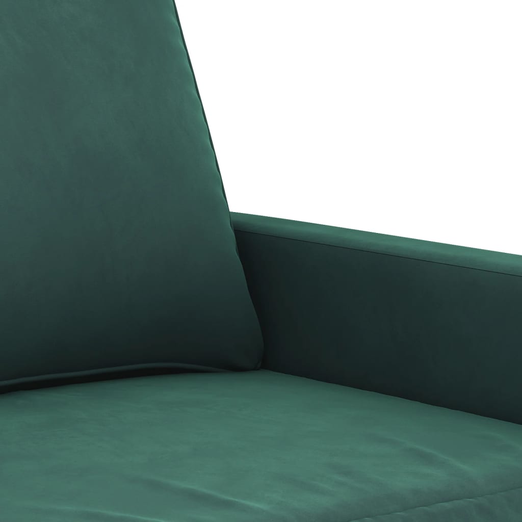 4-piece sofa set with cushions dark green velvet