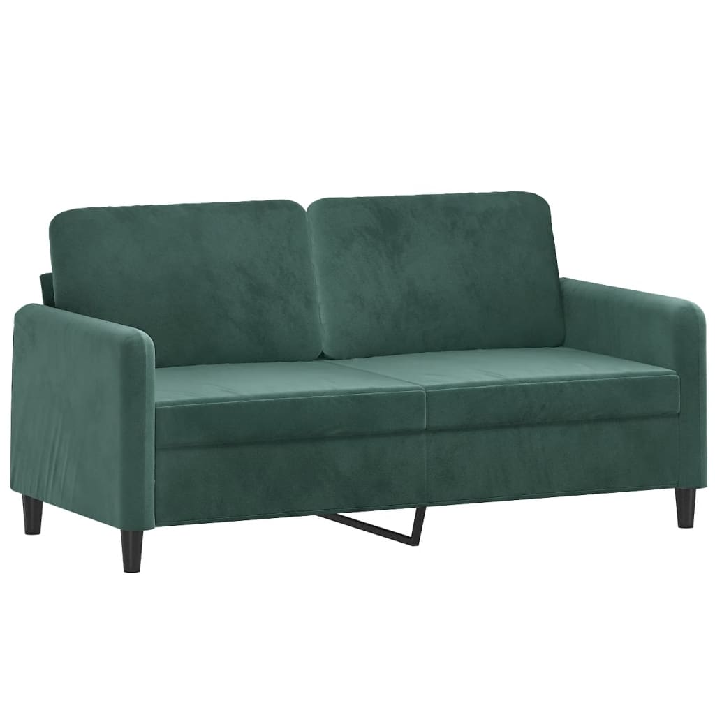 2-piece sofa set dark green velvet