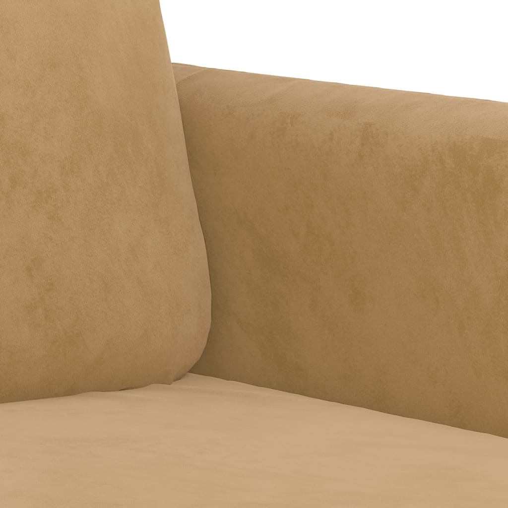 3-piece sofa set brown velvet