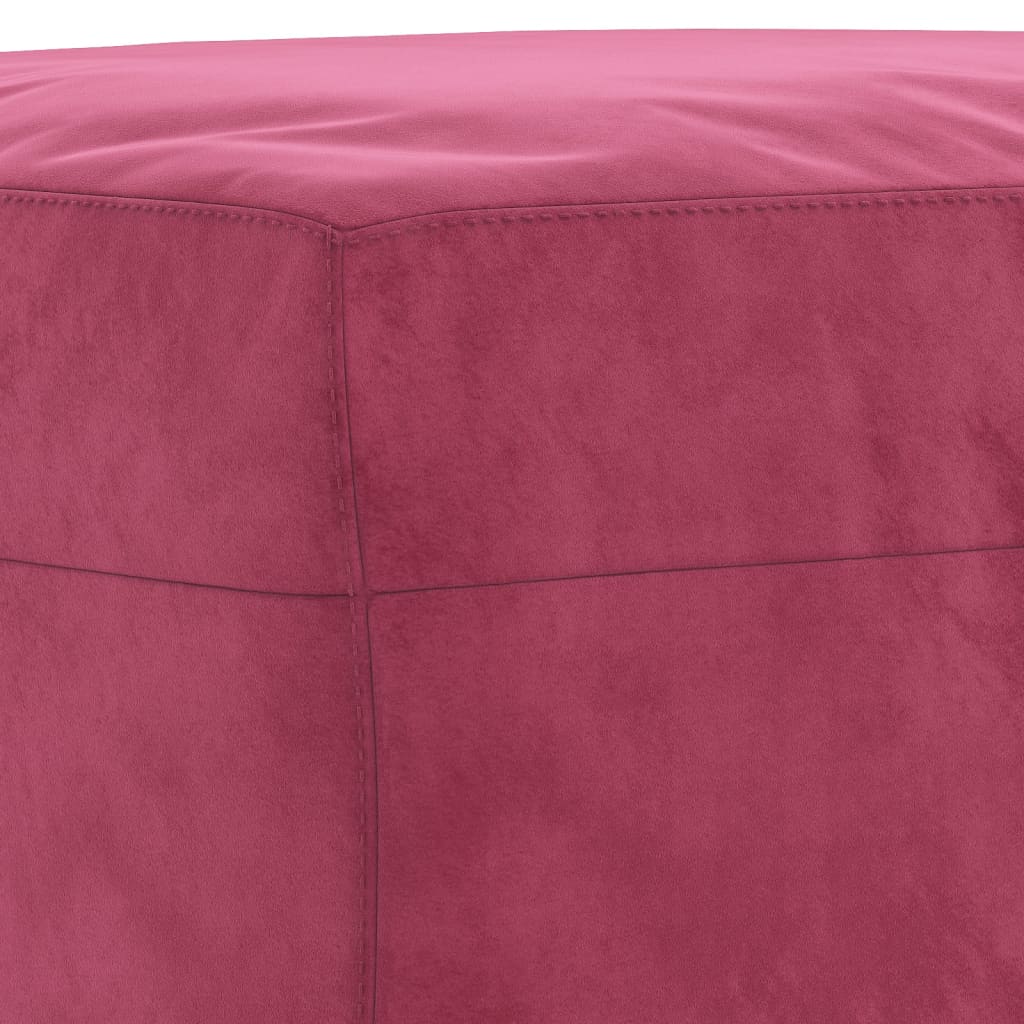3-piece sofa set with cushions wine red velvet