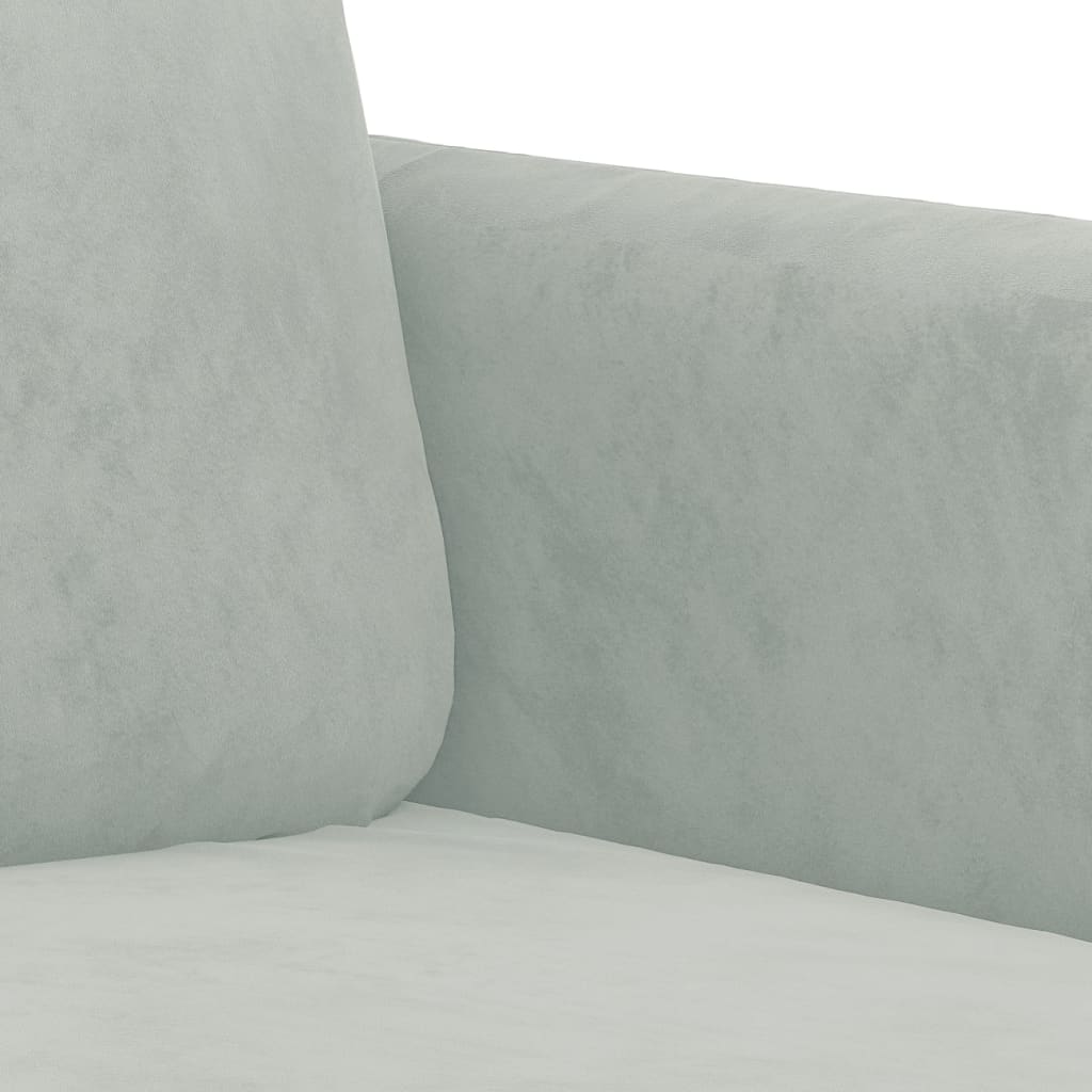 2-piece sofa set light grey velvet