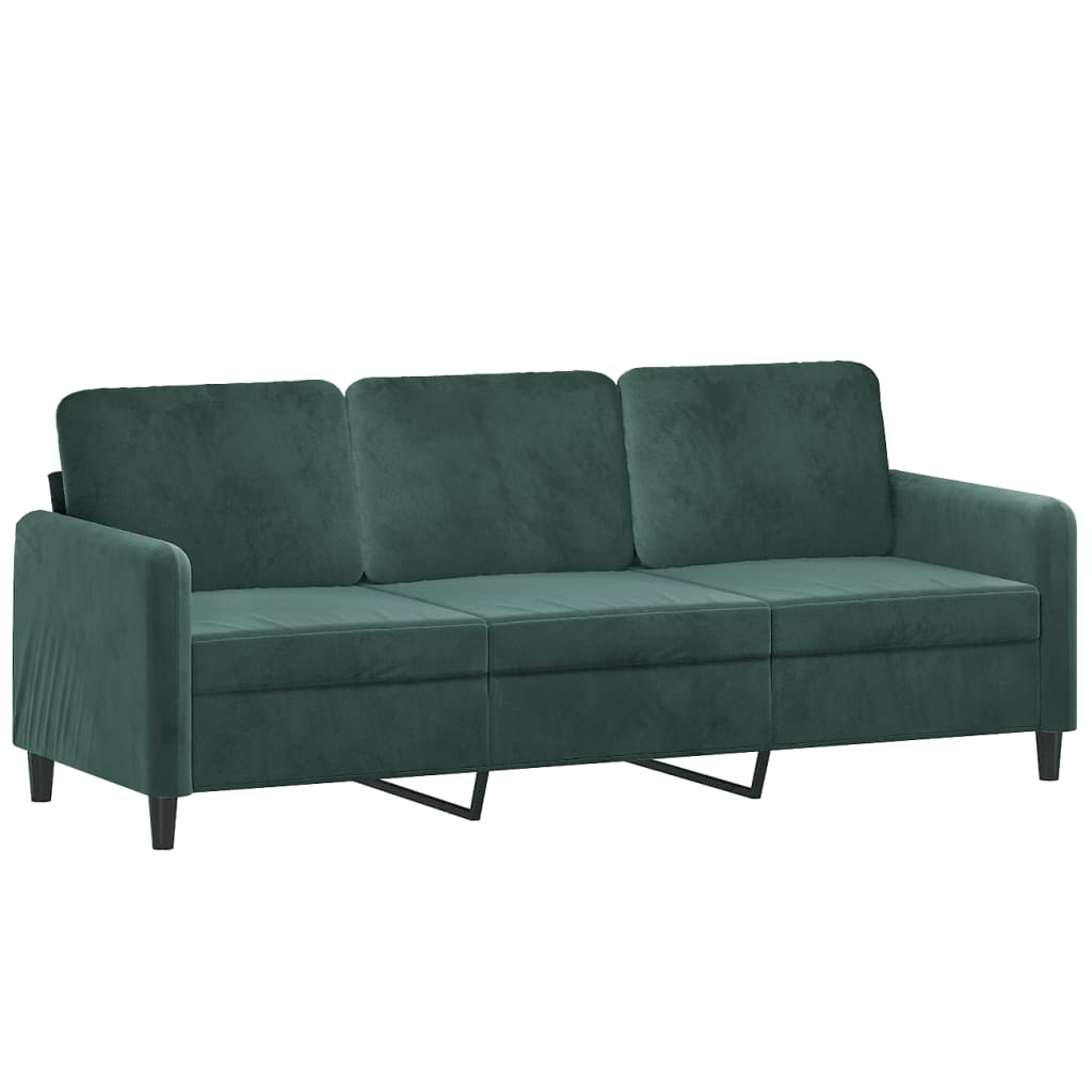 3-piece sofa set dark green velvet