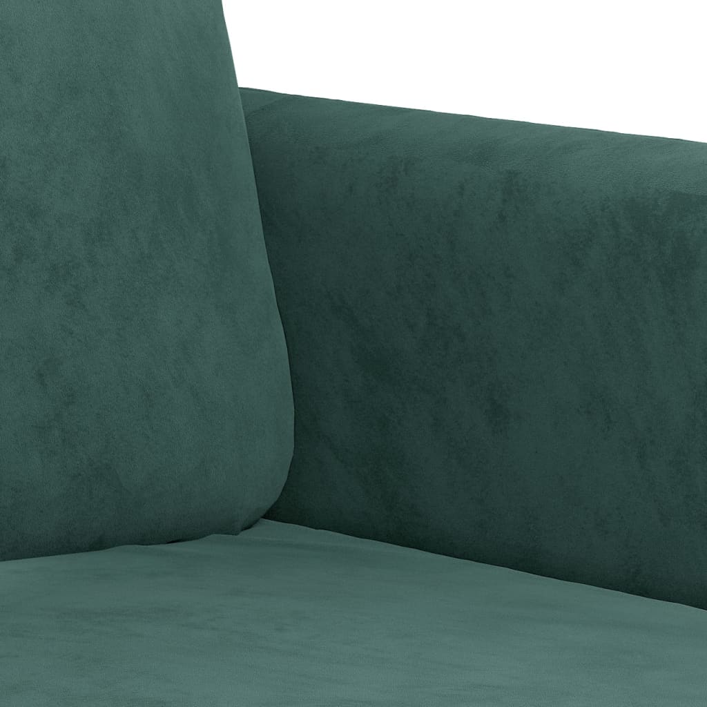 3-piece sofa set dark green velvet