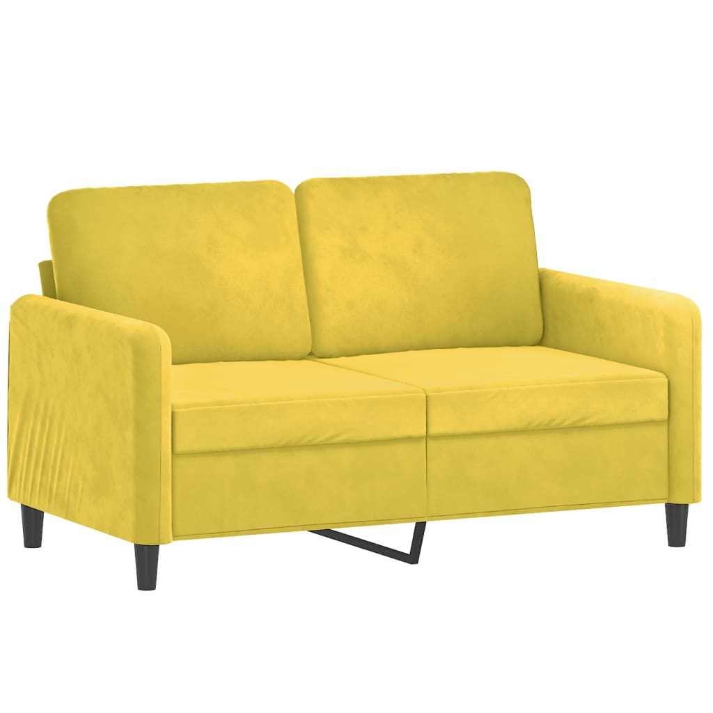 3-piece sofa set yellow velvet