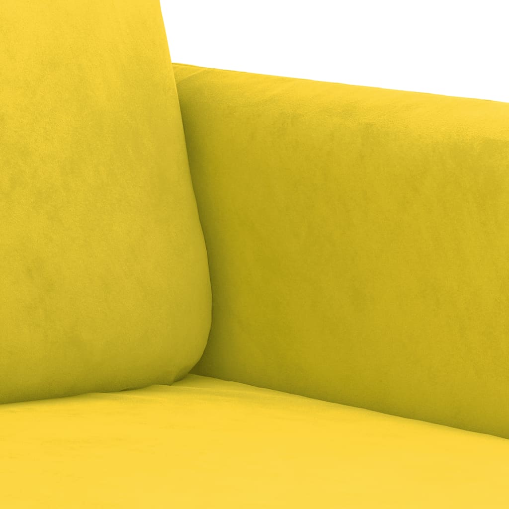 3-piece sofa set yellow velvet