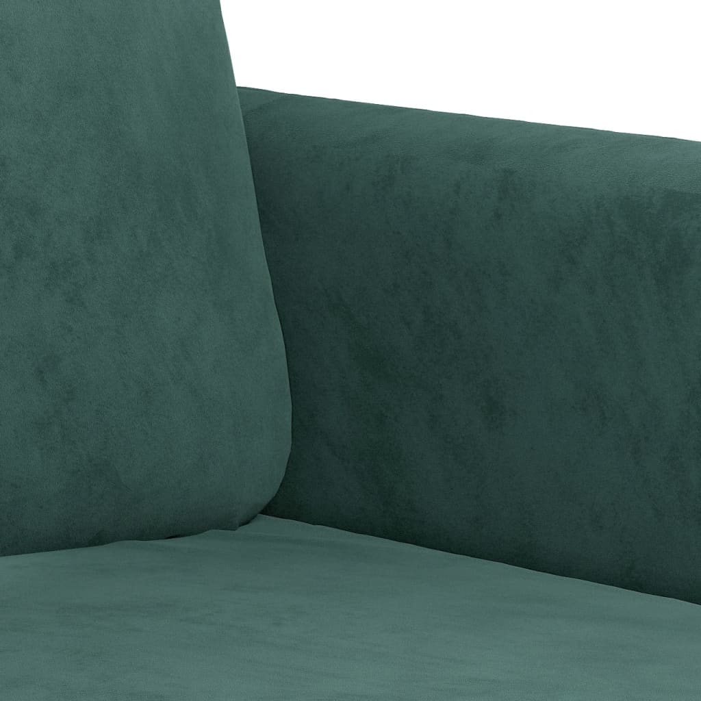 3-piece sofa set with cushions dark green velvet