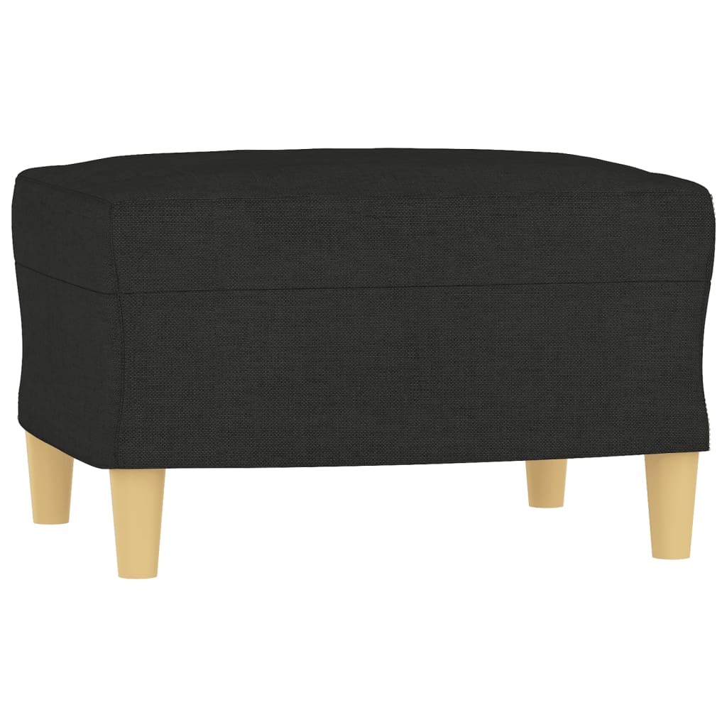 4-piece sofa set with cushions in black fabric