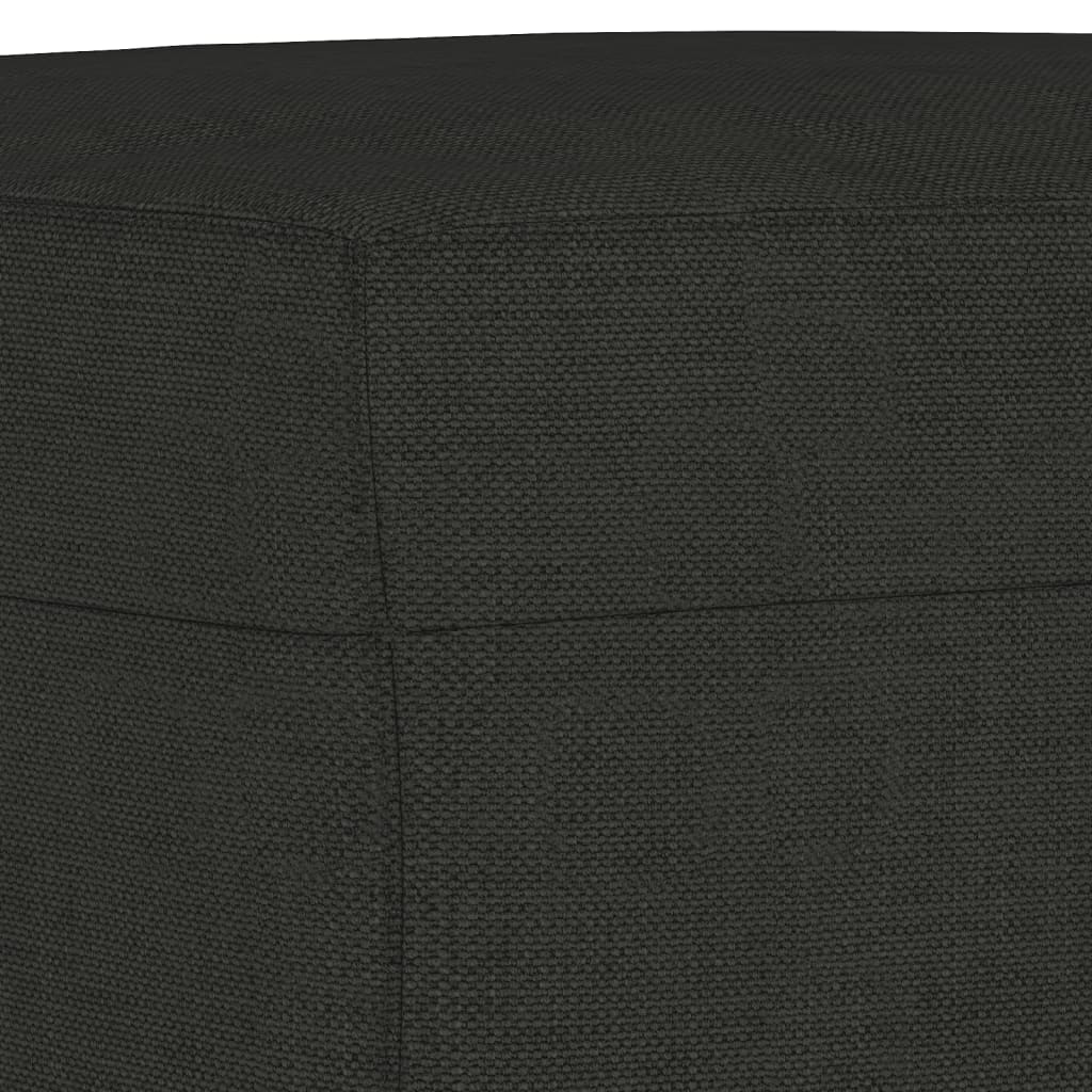 4-piece sofa set with cushions in black fabric