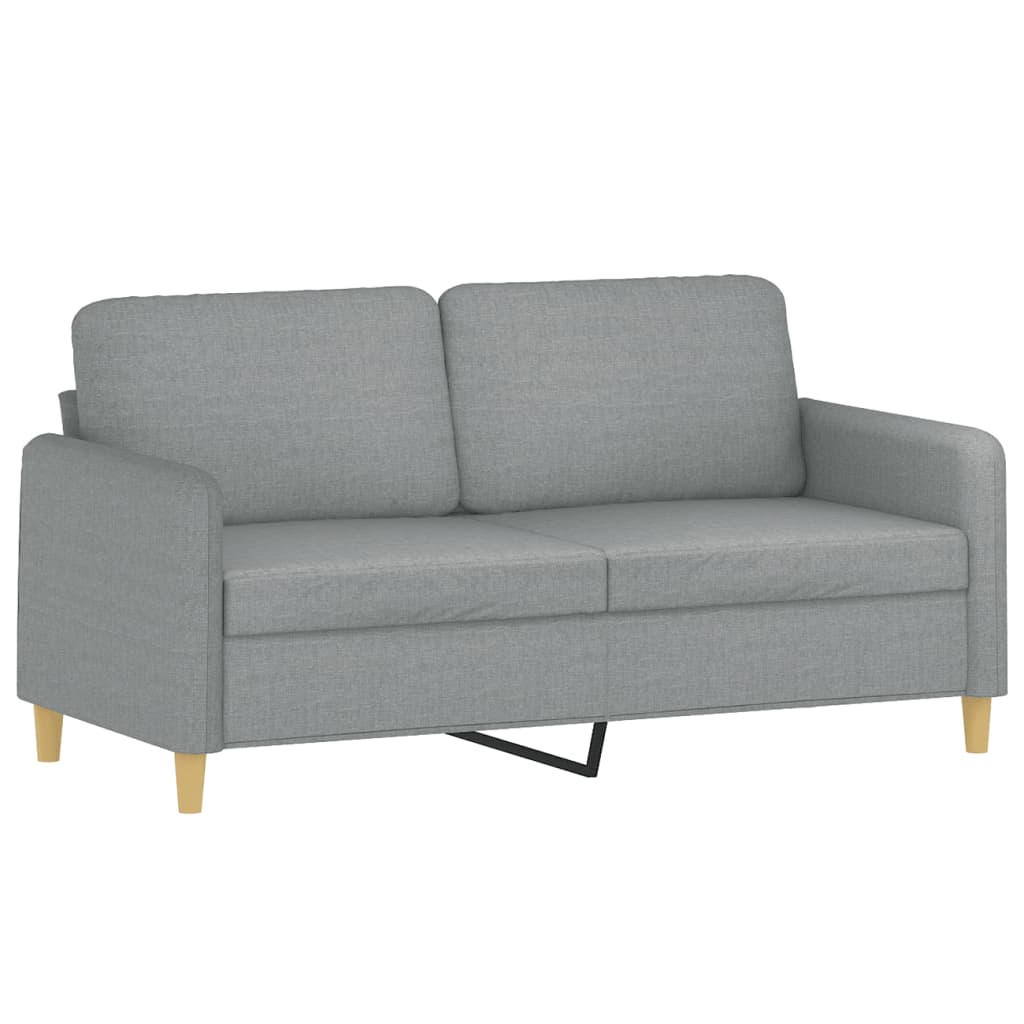 3-piece sofa set with cushions in light grey fabric