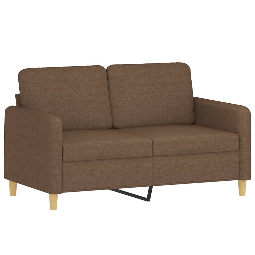 3-piece sofa set with cushions brown fabric