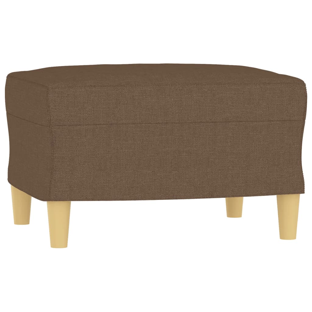 3-piece sofa set with cushions brown fabric