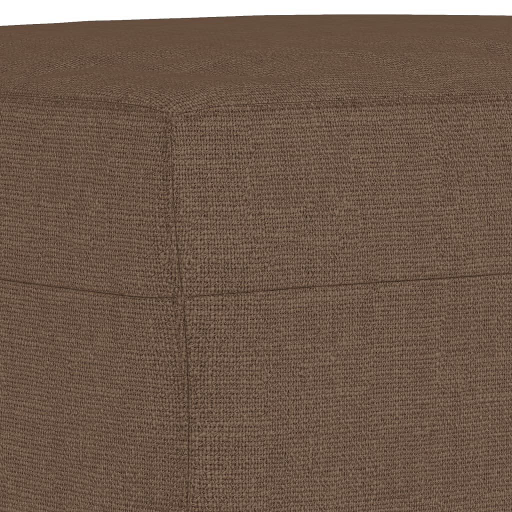 3-piece sofa set with cushions brown fabric