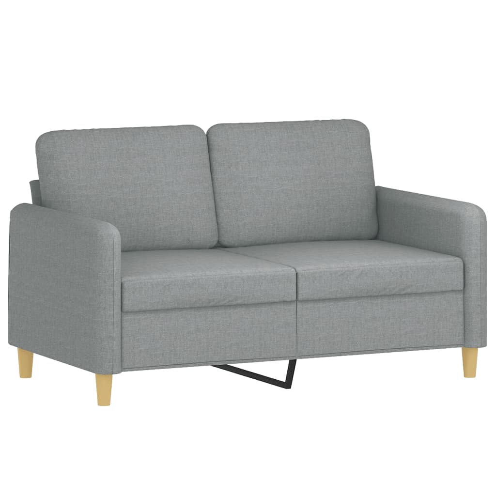 3-piece sofa set with cushions in light grey fabric