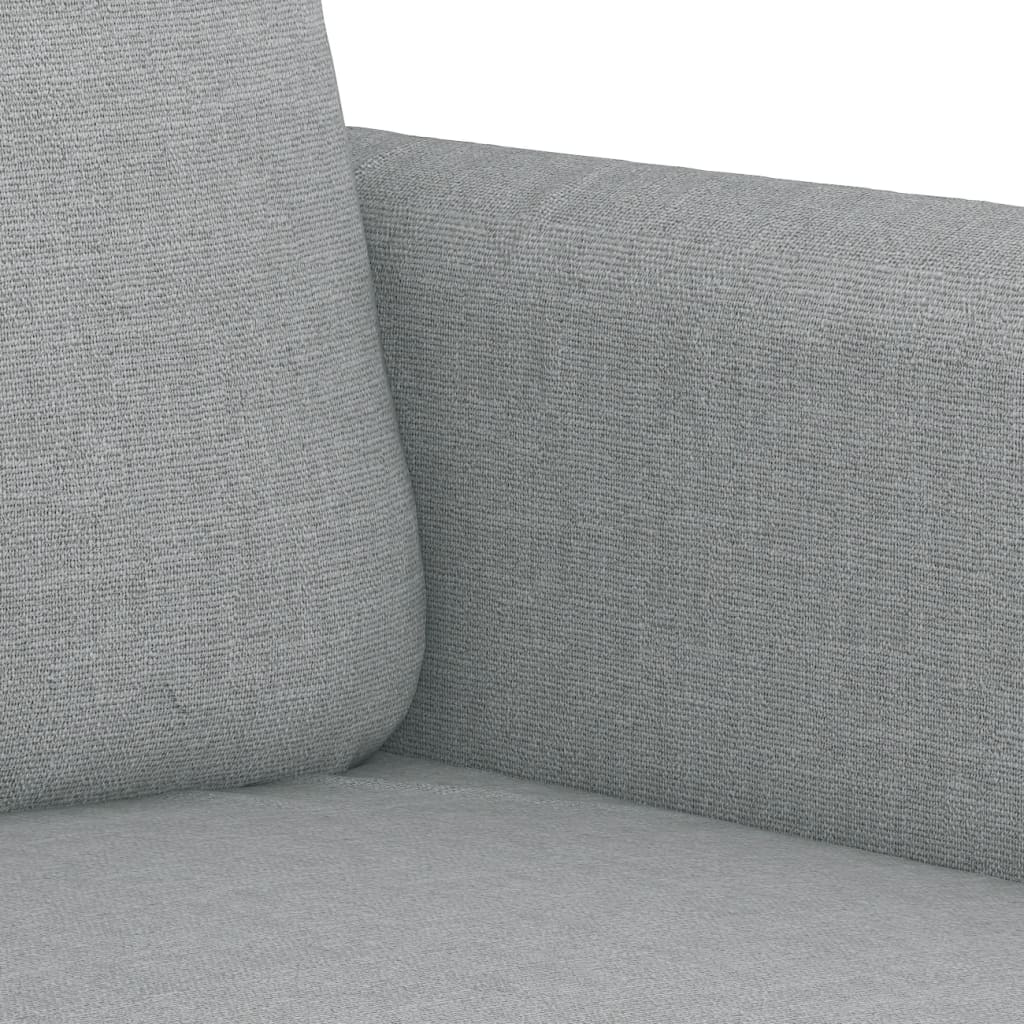 3-piece sofa set with cushions in light grey fabric