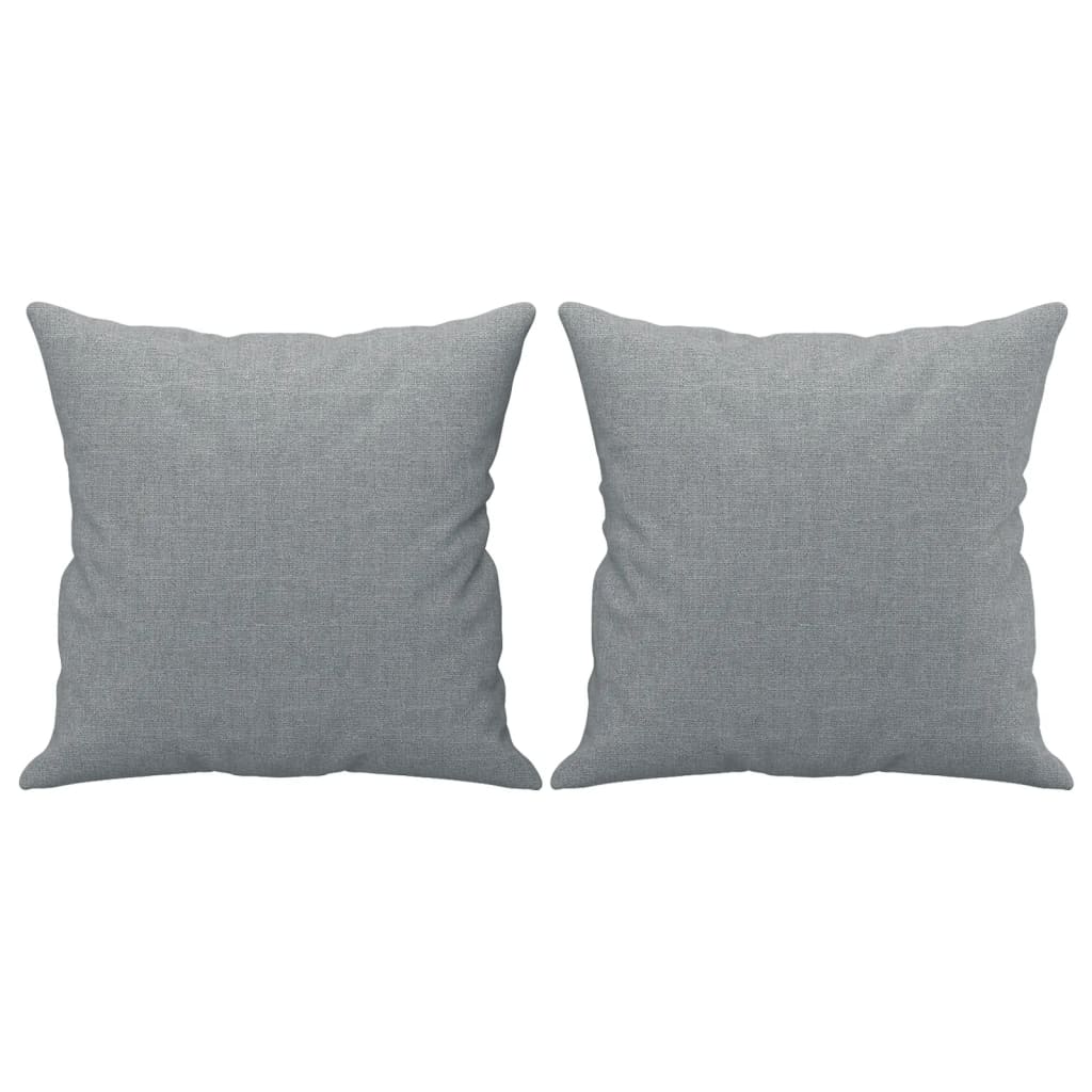 3-piece sofa set with cushions in light grey fabric