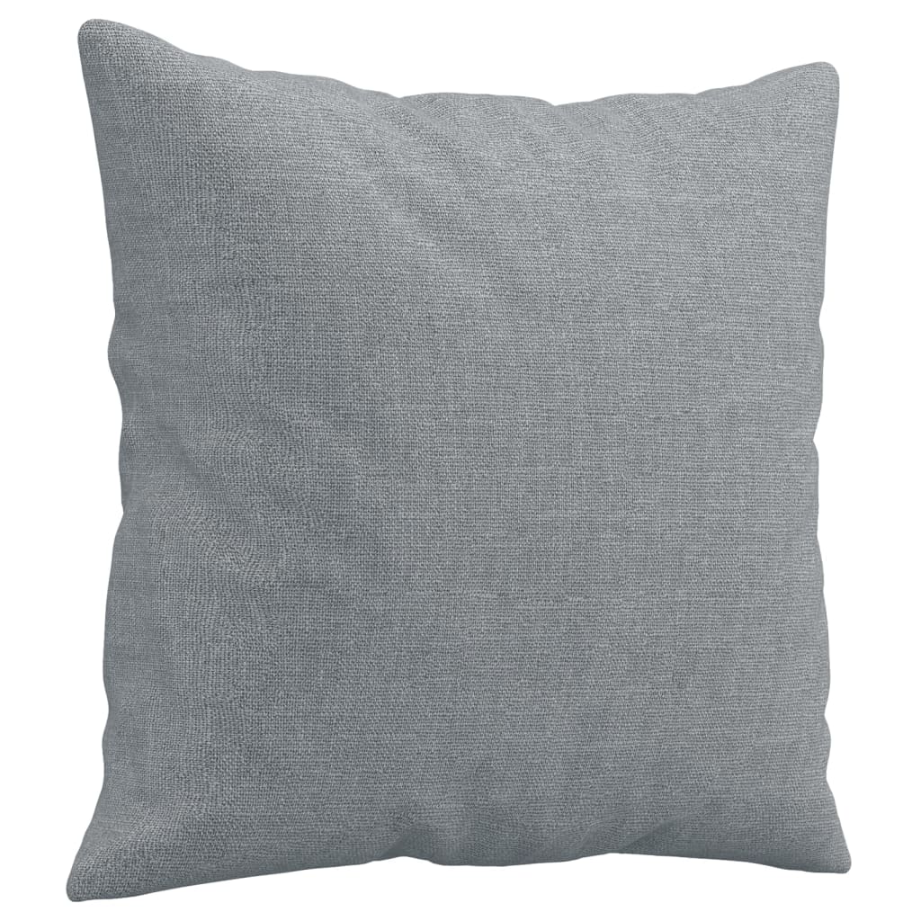3-piece sofa set with cushions in light grey fabric
