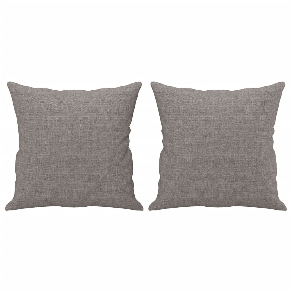 3-tlg. Sofagarnitur mit Kissen Taupe Stoff