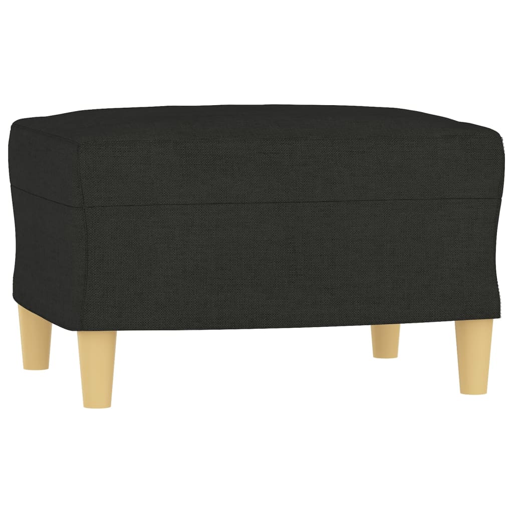 3-piece sofa set with cushions in black fabric