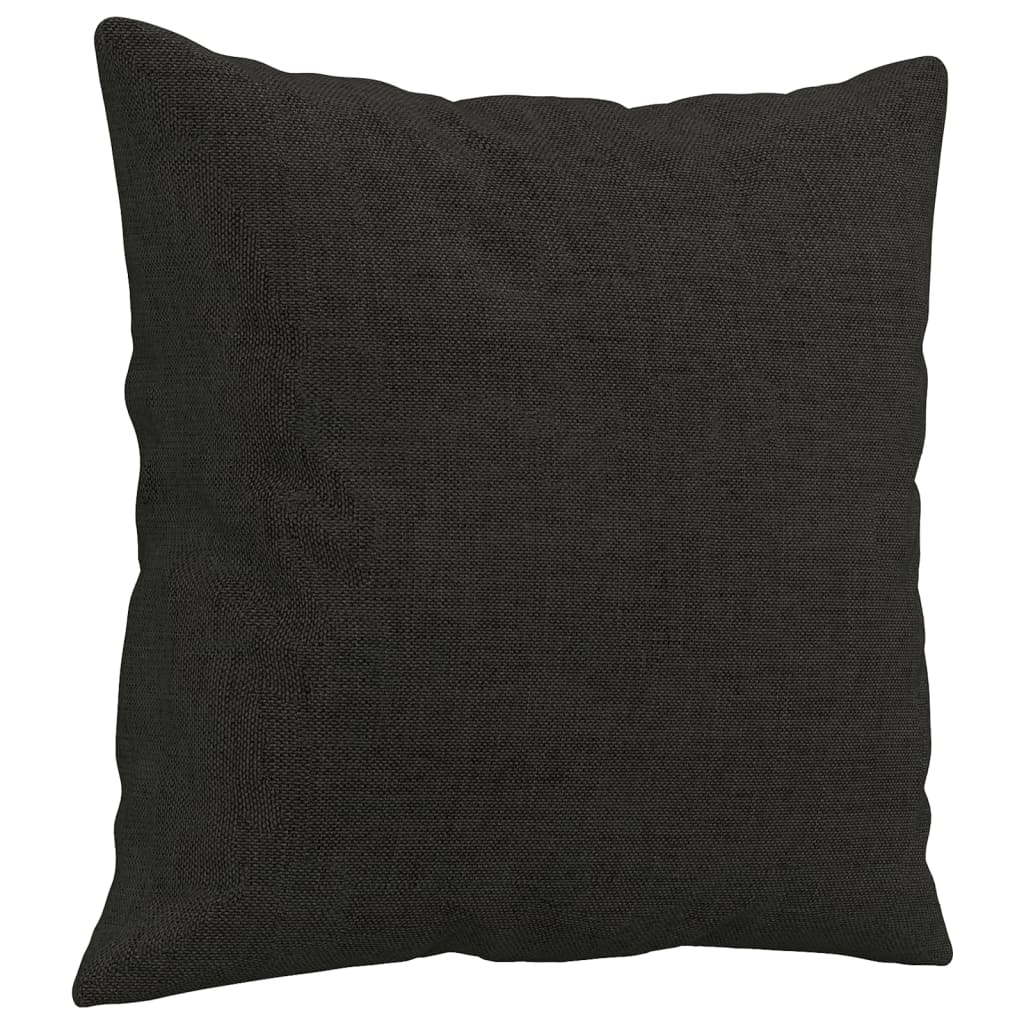 3-piece sofa set with cushions in black fabric