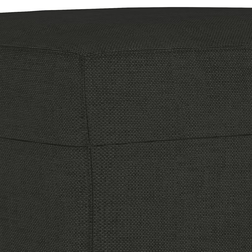 3-piece sofa set with cushions in black fabric