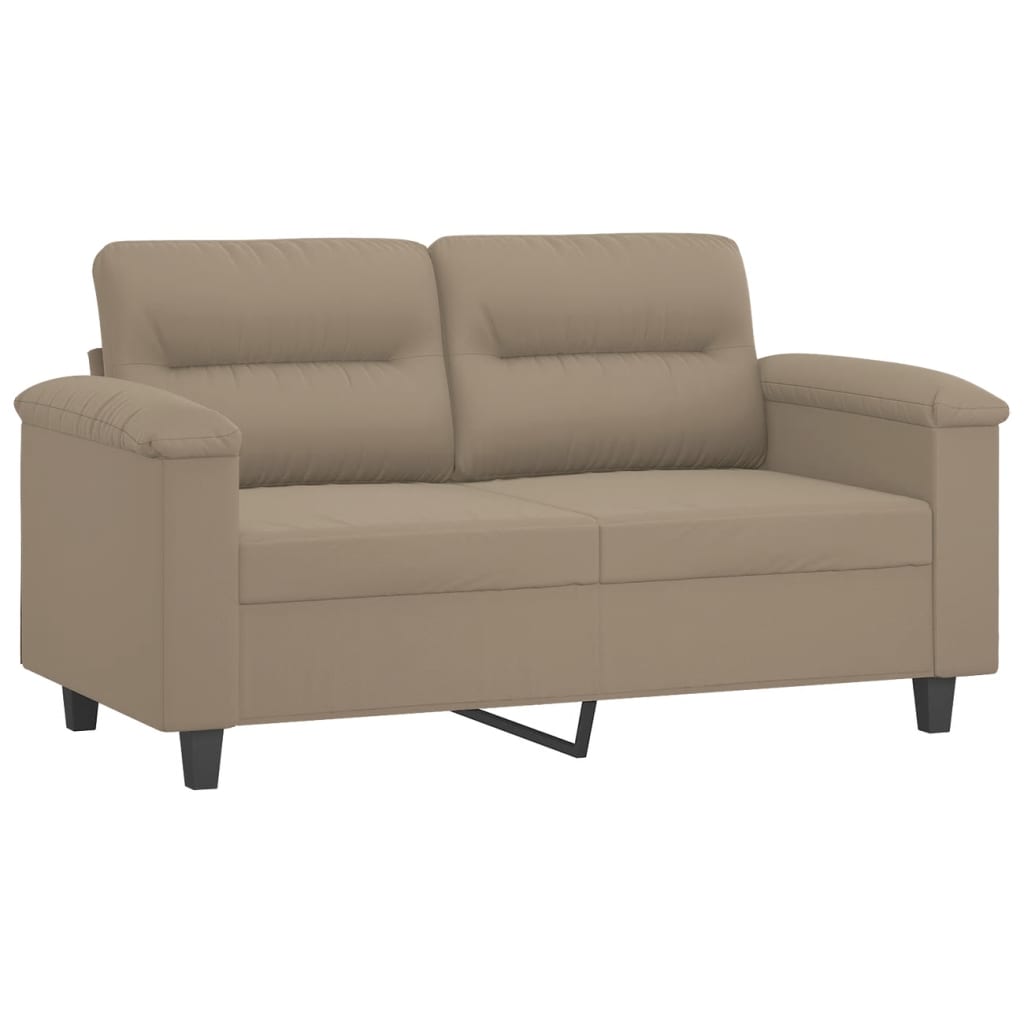 4-tlg. Sofagarnitur mit Kissen Taupe Mikrofasergewebe