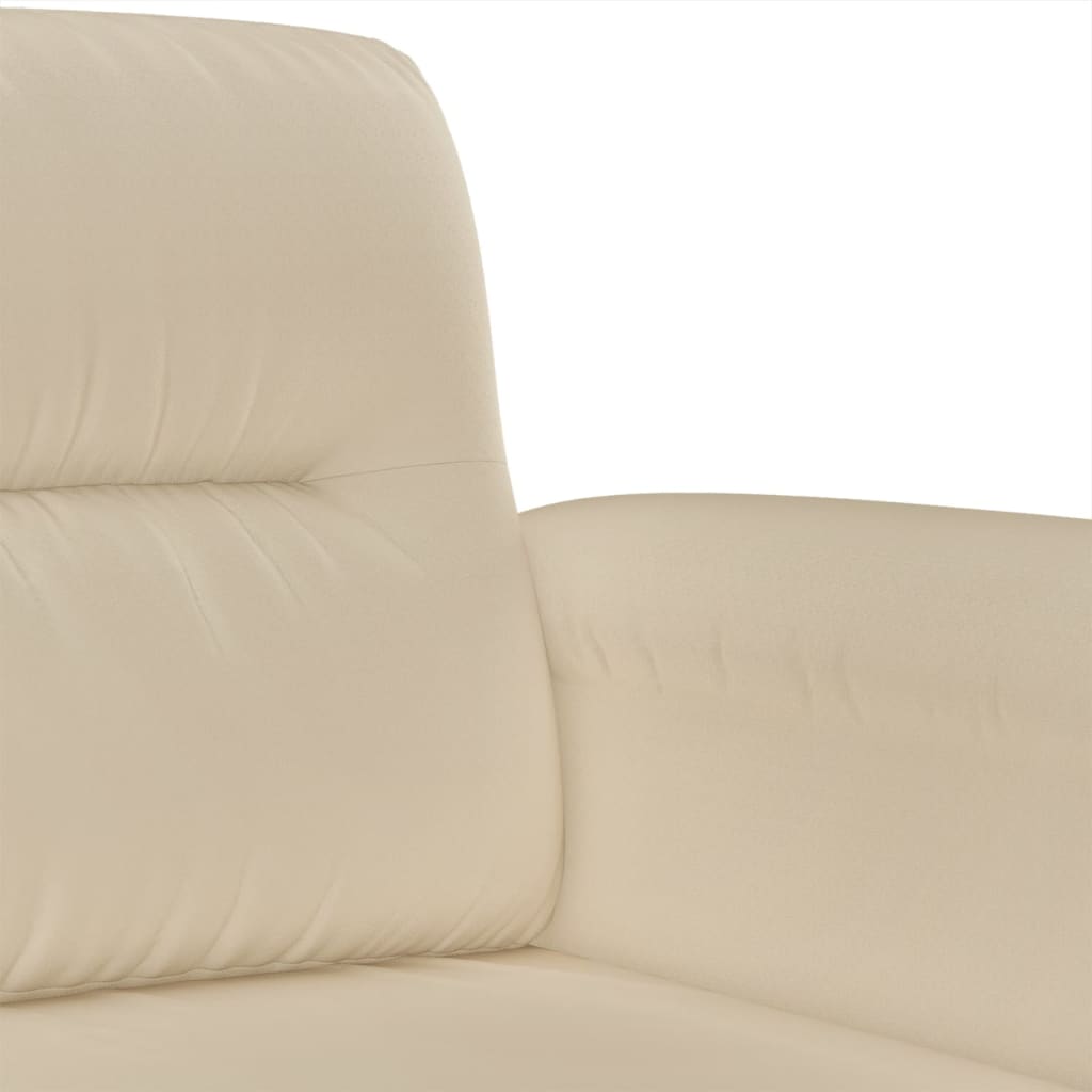 4-tlg. Sofagarnitur mit Kissen Creme Mikrofasergewebe