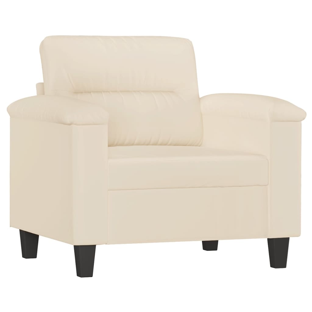Ensemble de canapé 3 pièces avec coussins en tissu microfibre beige