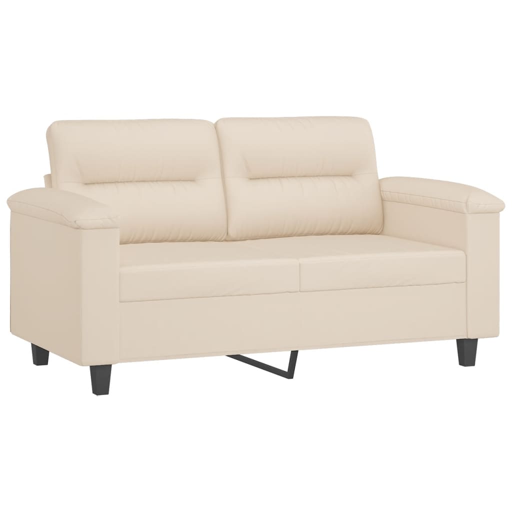 Ensemble de canapé 3 pièces avec coussins en tissu microfibre beige