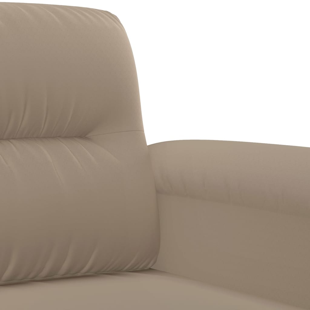 4-tlg. Sofagarnitur mit Kissen Taupe Mikrofasergewebe