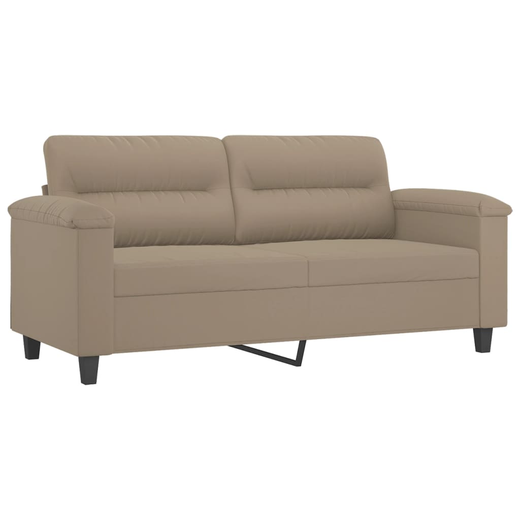 3-tlg. Sofagarnitur mit Kissen Taupe Mikrofasergewebe