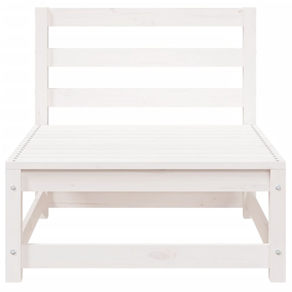 Gartensofa ohne Armlehnen Weiß 70x70x67 cm Massivholz Kiefer
