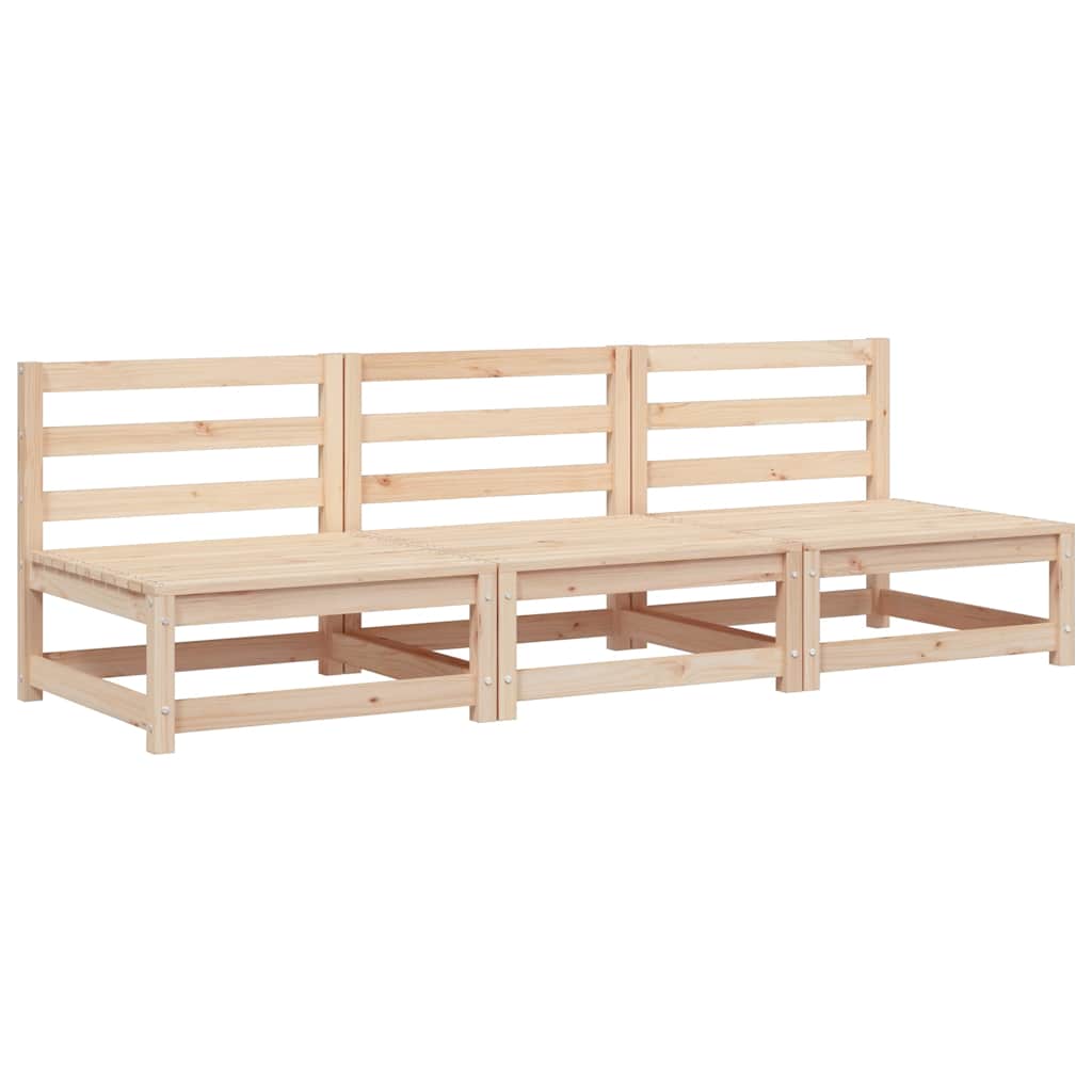 Canapés de jardin sans accoudoirs 3 pièces 70x70x67 cm en bois de pin massif