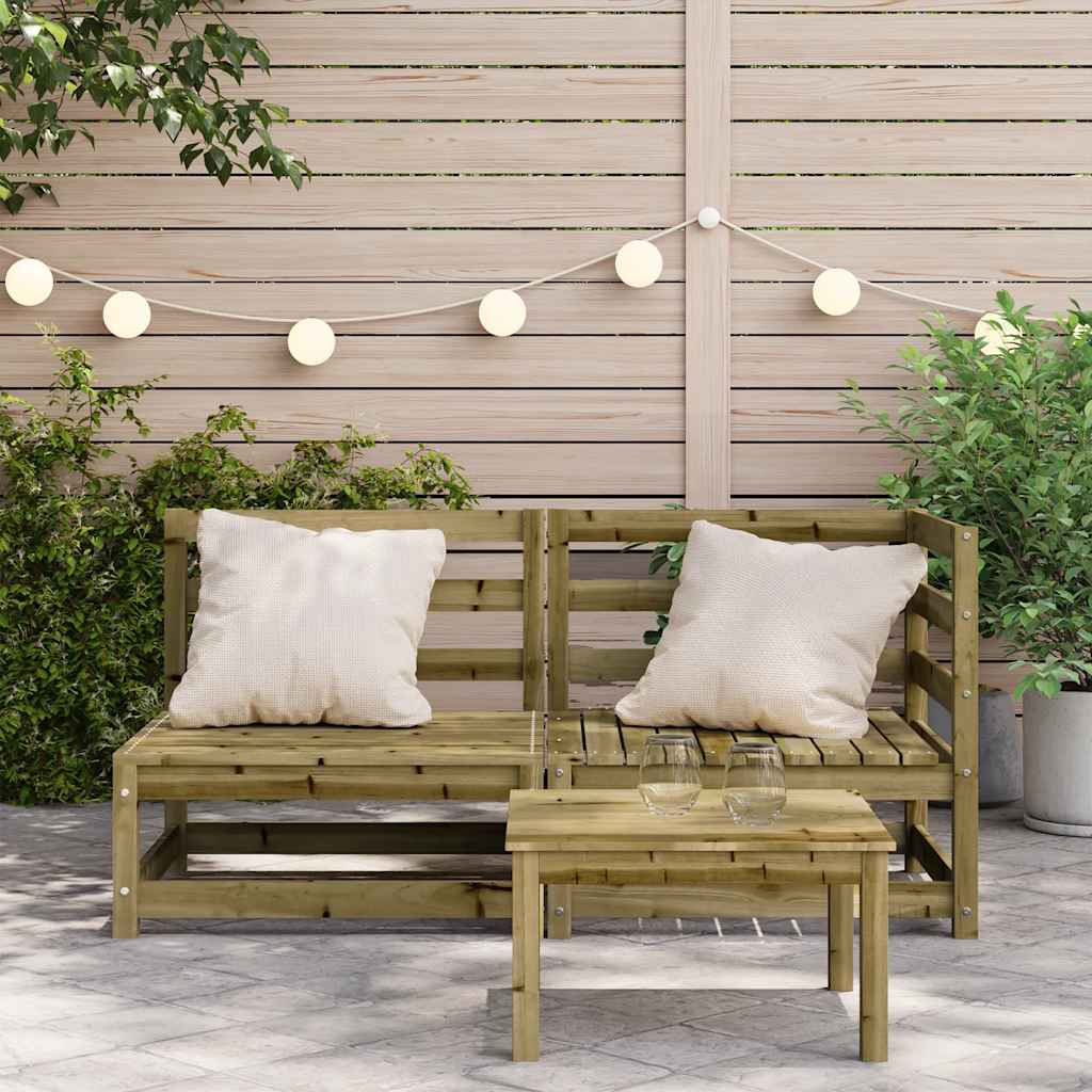 Garden Sofa 2-Seater Pinewood Impregnated