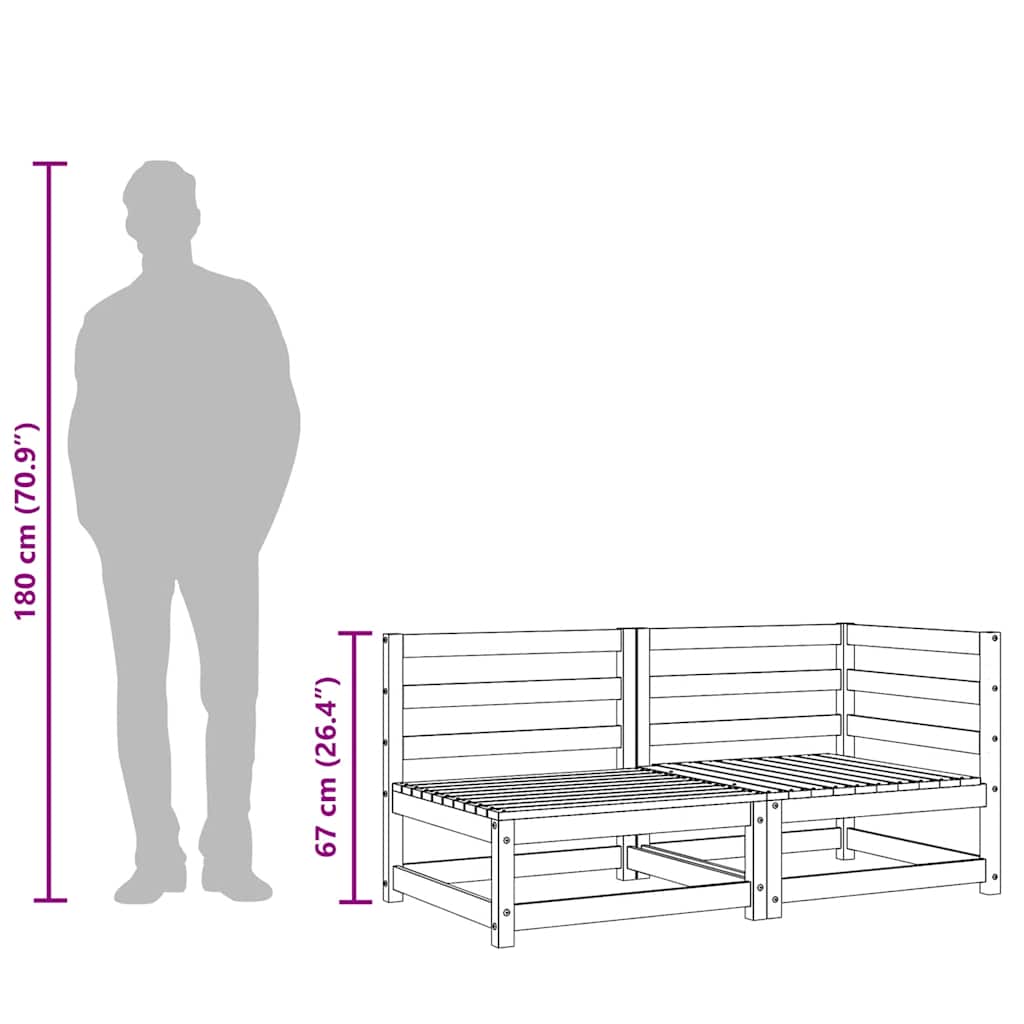 Garden Sofa 2-Seater Pinewood Impregnated