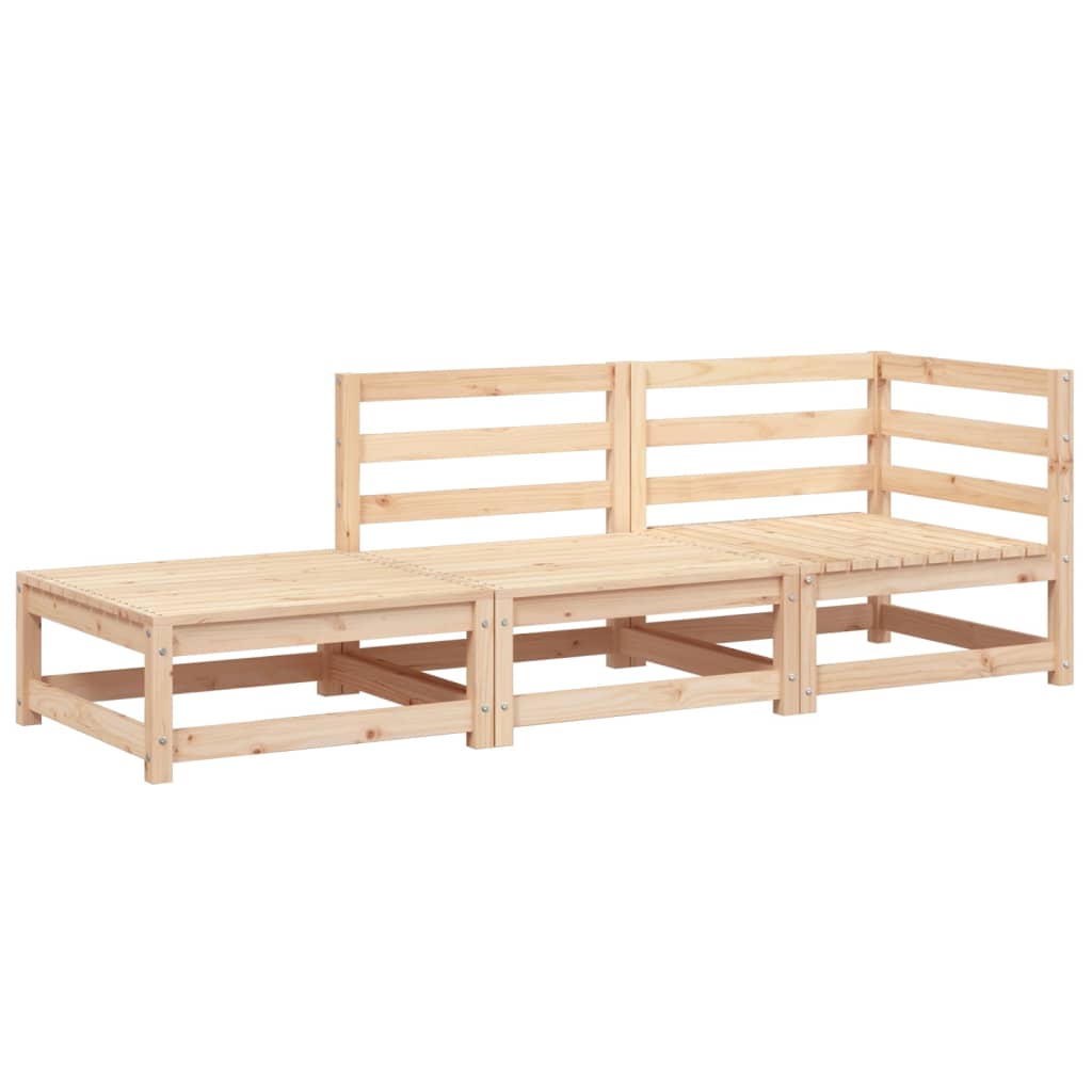 Garden sofa with footstool 2-seater solid pine wood