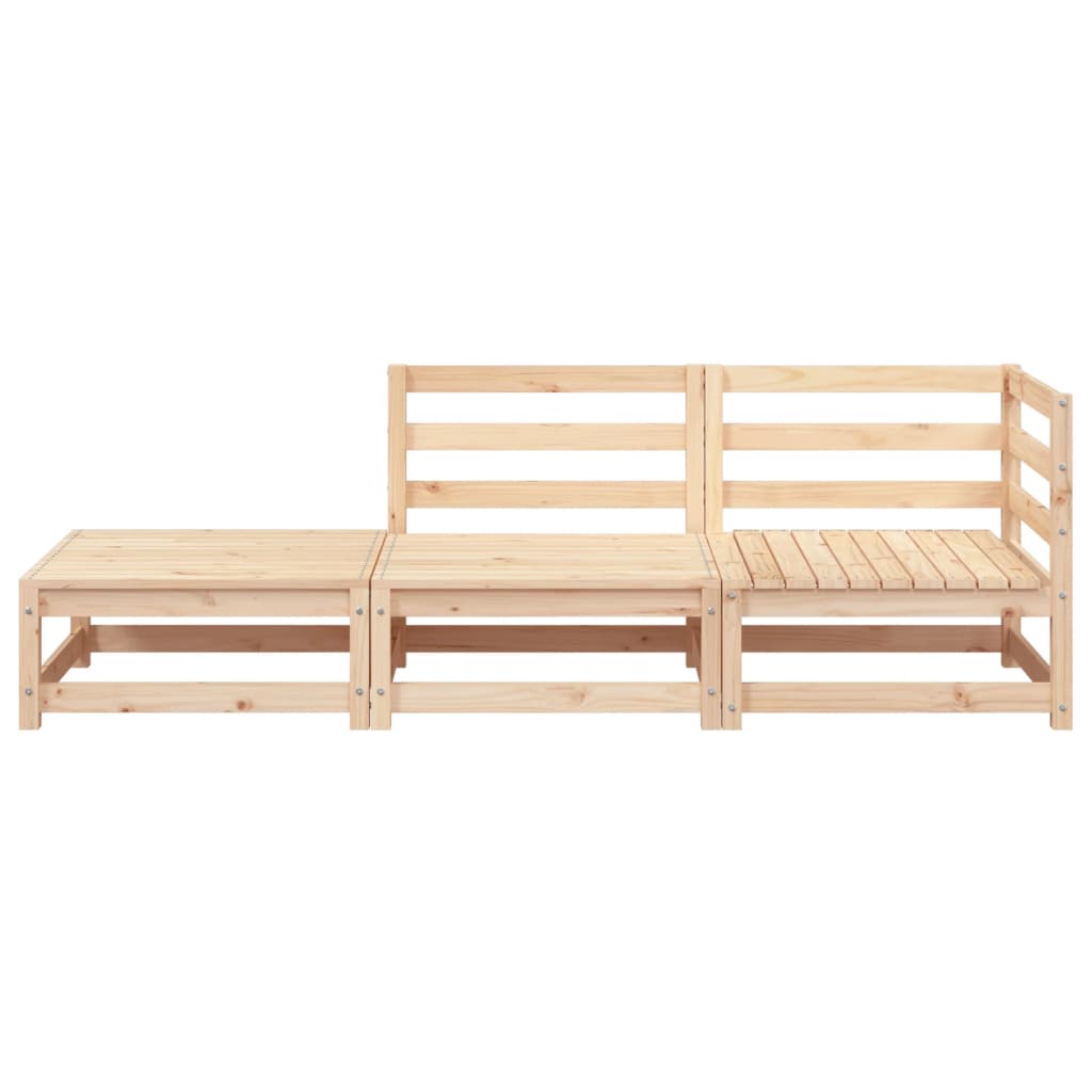 Garden sofa with footstool 2-seater solid pine wood
