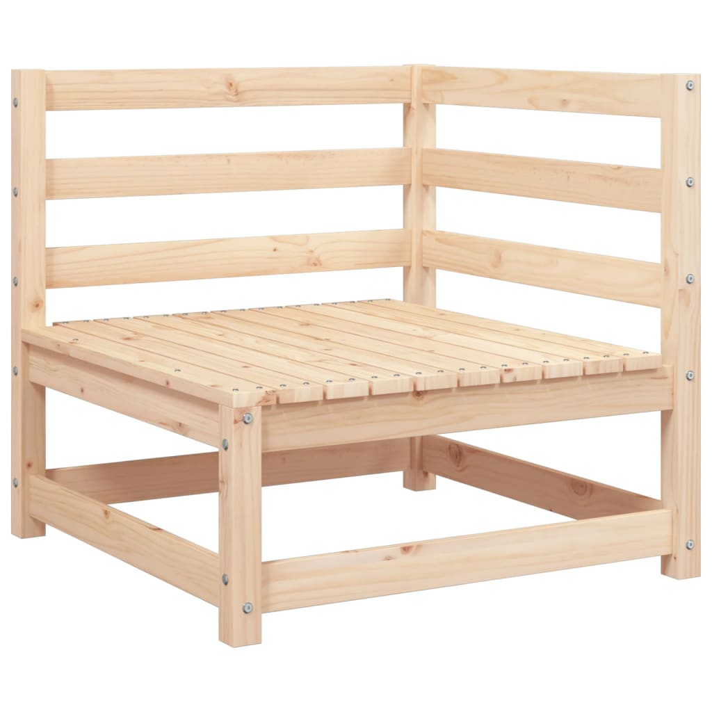Garden sofa with footstool 2-seater solid pine wood