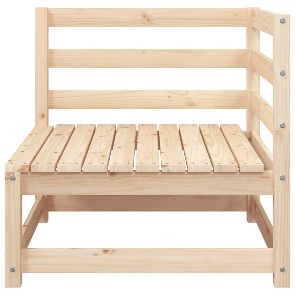Garden sofa with footstool 2-seater solid pine wood