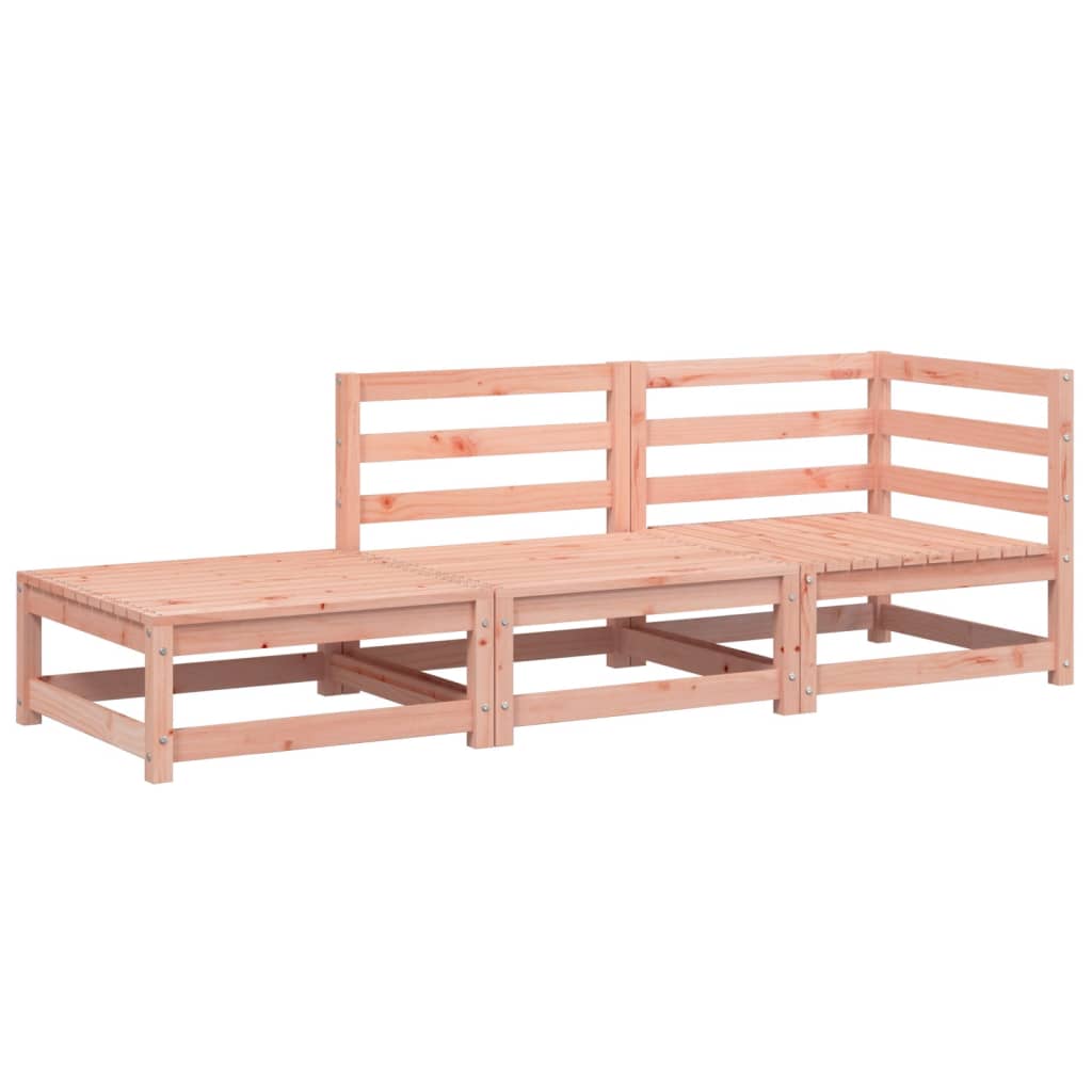 Garden sofa with stool 2-seater solid wood Douglas fir