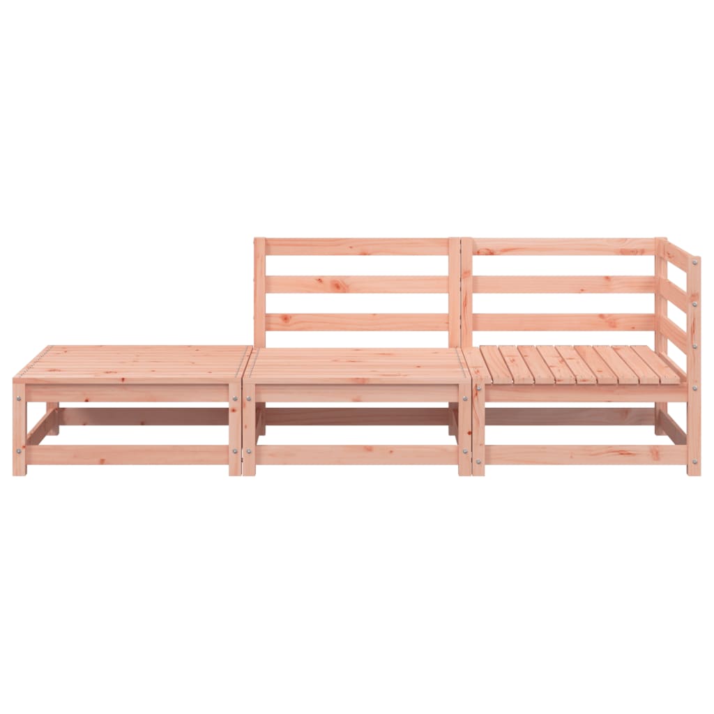 Garden sofa with stool 2-seater solid wood Douglas fir