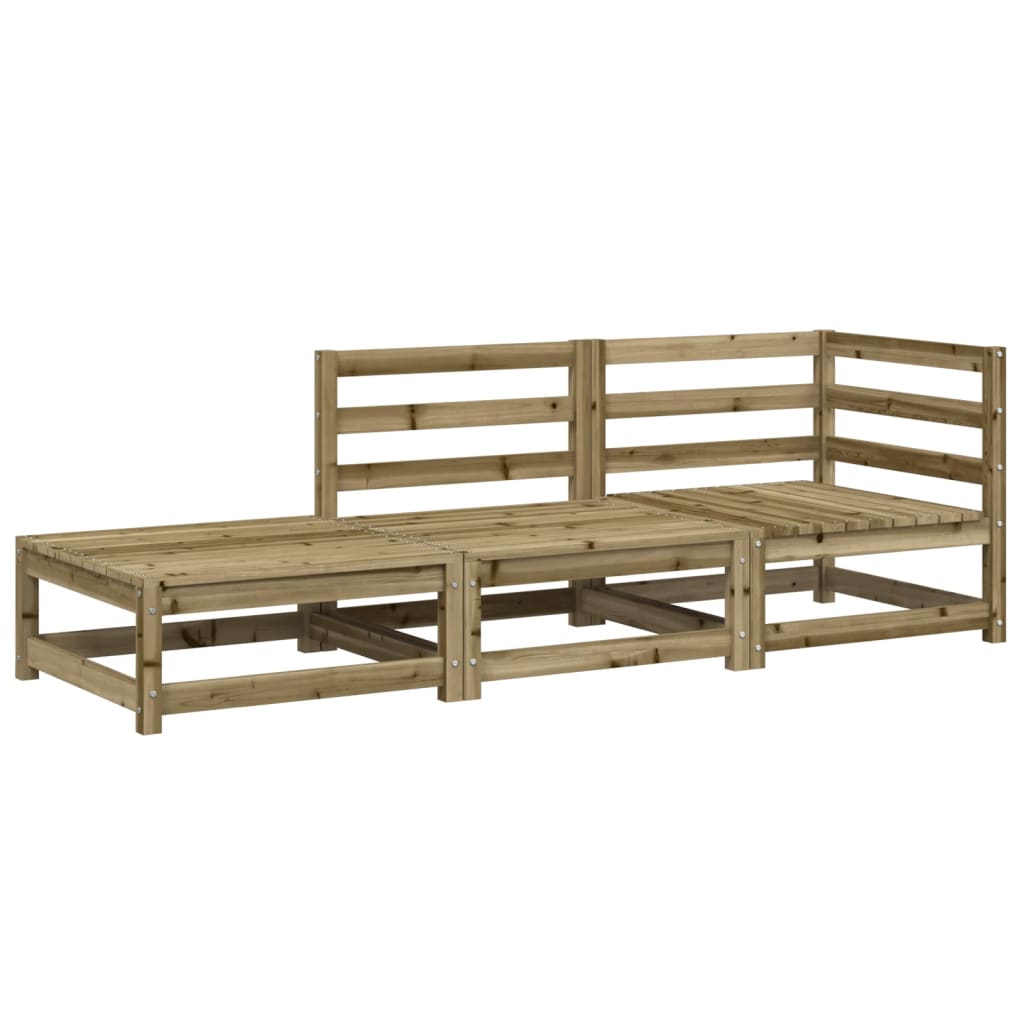 Garden Sofa with Stool 2-Seater Pinewood Impregnated
