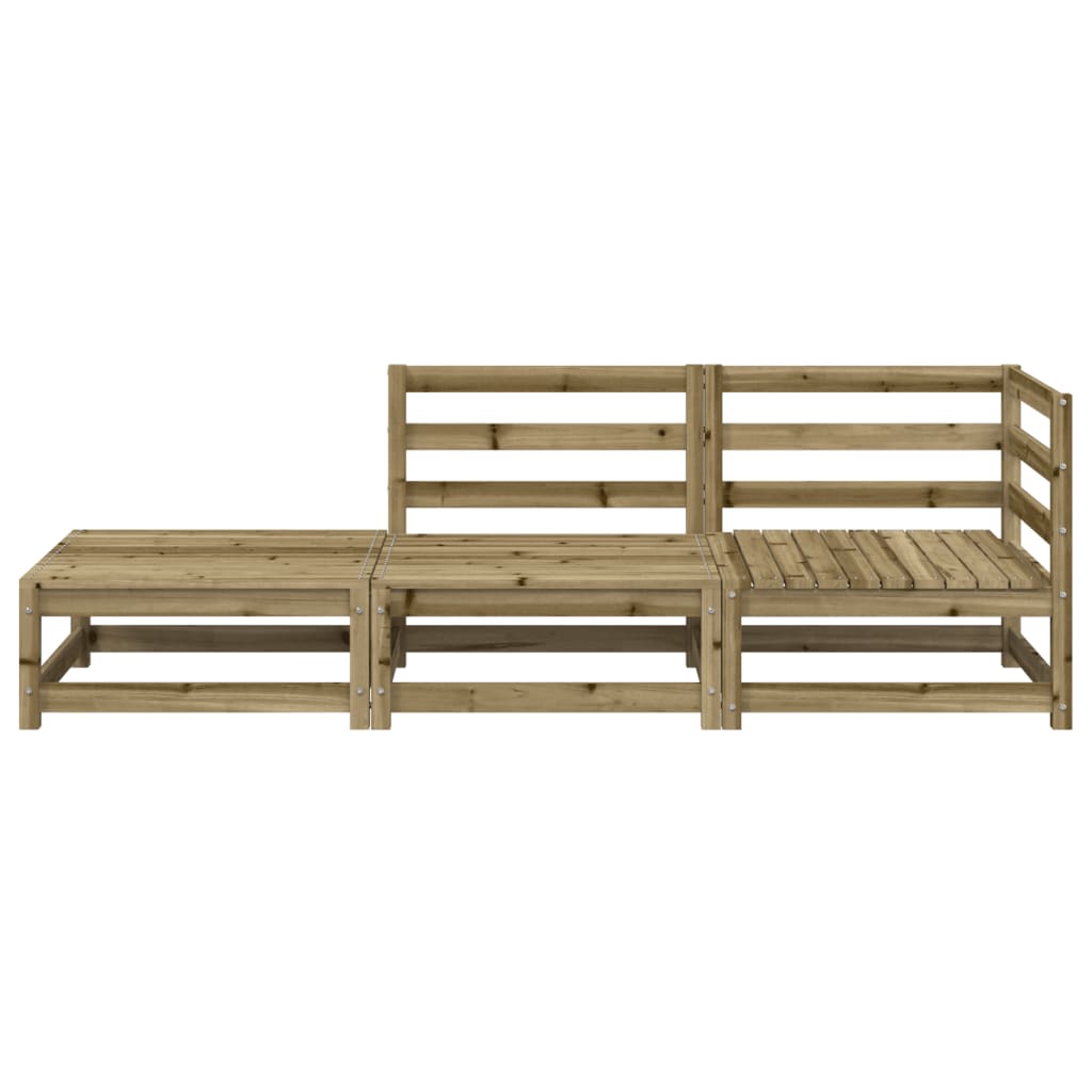 Garden Sofa with Stool 2-Seater Pinewood Impregnated