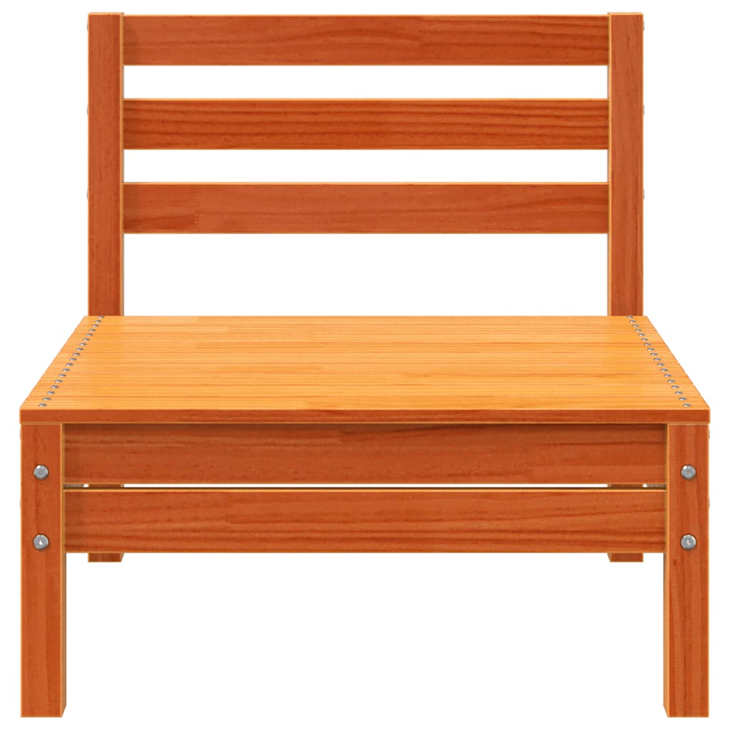 Garden sofas without armrests 4 pcs. Wax brown solid pine wood